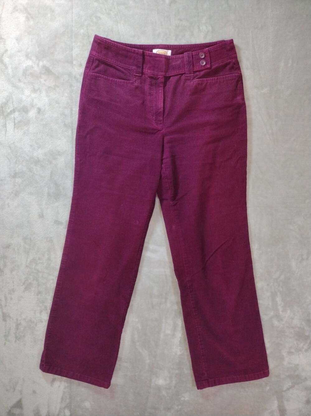 Talbots Petites Vintage Corduroy Pants Womens 6P Straight Leg Trouser Brown Y2K